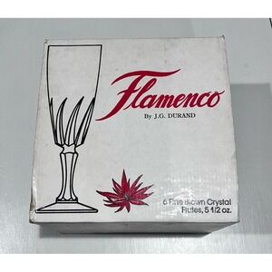 Vintage Made In France 6 Fluted Flamenco J.G DURAND & Cie‎ 62510 ARQUES 5 1/2 Oz